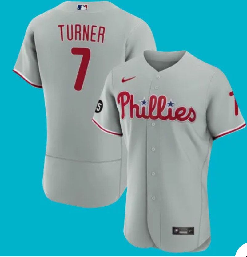 2024 MLB Men Philadelphia Phillies 7 Turner Nike grey Home Limited Player Jersey
